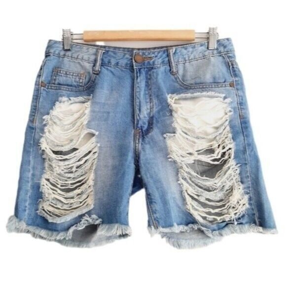 MACHINE Nouvelle Mode Ripped Jean Shorts Sz 29 - Picture 1 of 9